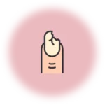 Icono de tratamiento para uñas mordidas, representando cuidado y reconstrucción de uñas dañadas